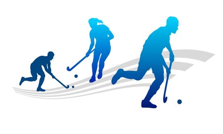 Field hockey silhouettesのイラスト素材