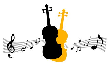 Music instrument vector illustration with violinのイラスト素材