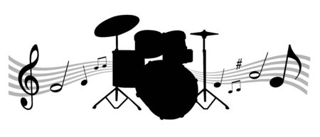 Music instrument illustration with drumsのイラスト素材