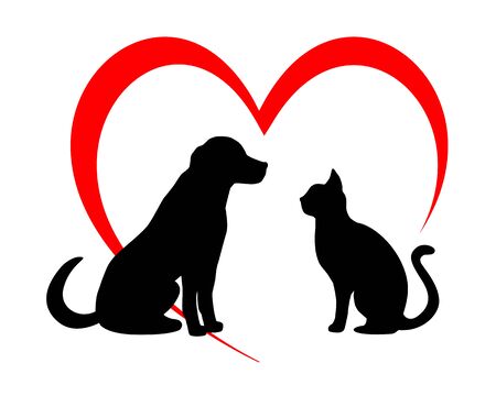 Dog and cat vector illustrationのイラスト素材