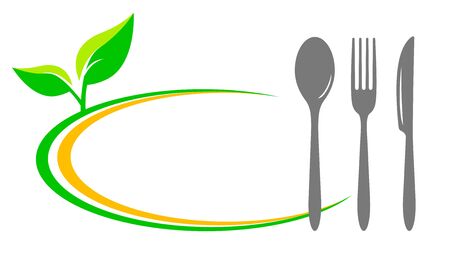 Organic restaurant vector illustrationのイラスト素材