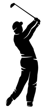 Abstract golf player silhouette vector illustrationのイラスト素材