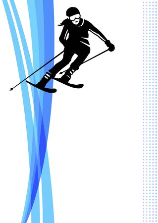 Ski sport poster vector illustrationのイラスト素材