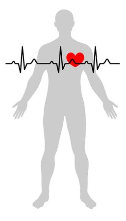 Heart with electrocardiogram vector illustrationのイラスト素材