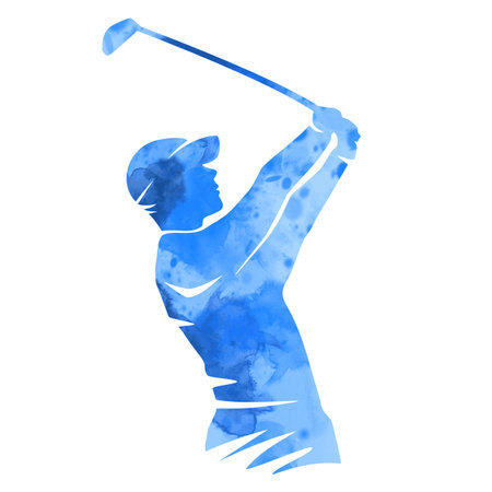Watercolor golf graphic in vector quality.のイラスト素材