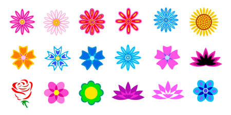 Spring flowers set in vector quality.のイラスト素材