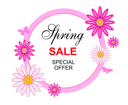 Spring sale graphic with flowers in vector quality.のイラスト素材