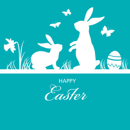 Easter graphic with rabbit in vector quality.のイラスト素材