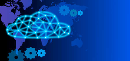 Data communication graphic with network elements.