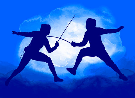Fencing sport graphic in vector quality.のイラスト素材