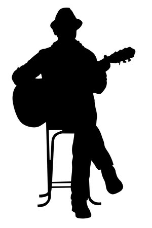 Guitar player graphic in vector quality.のイラスト素材