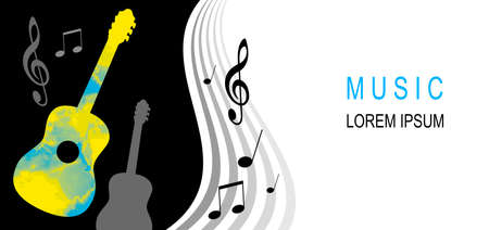 Music graphic with guitar in vector quality.のイラスト素材