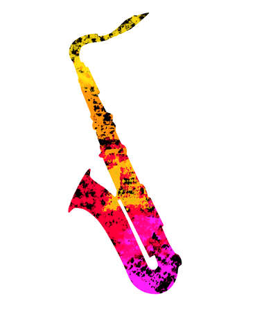 Music graphic with saxophone in vector quality.のイラスト素材