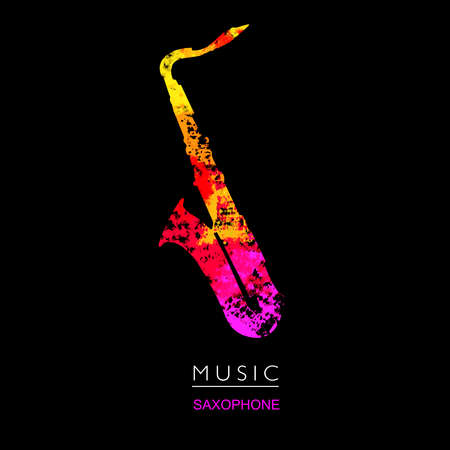 Music graphic with saxophone in vector quality.のイラスト素材