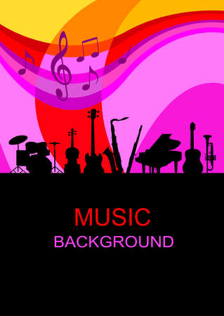 Music background graphic with instruments in vector quality.のイラスト素材