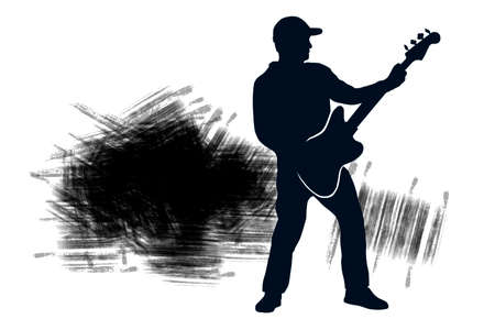 Guitar player graphic in vector quality.のイラスト素材