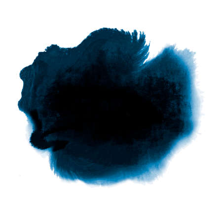 Watercolor ink background graphic in black and blue.の写真素材