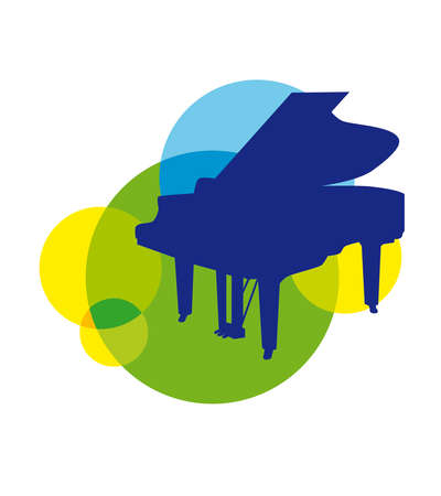 Music graphic with piano. The graphic is also to be used as cmyk graphic.のイラスト素材