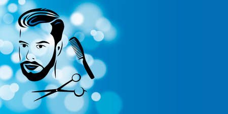 Blue hair styling background graphic.の写真素材