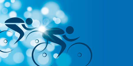 Blue cycling sport background graphic.の写真素材