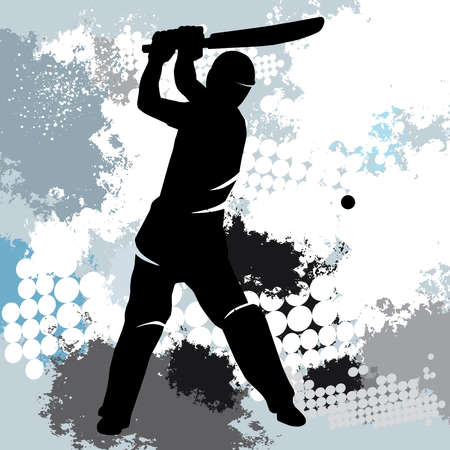 Cricket sport graphic with dynamic background.