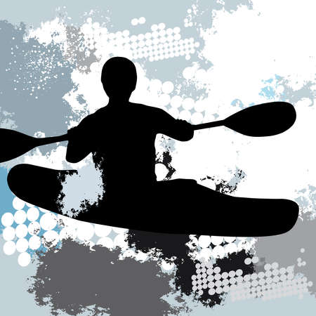 Canoe sport graphic with dynamic background.のイラスト素材