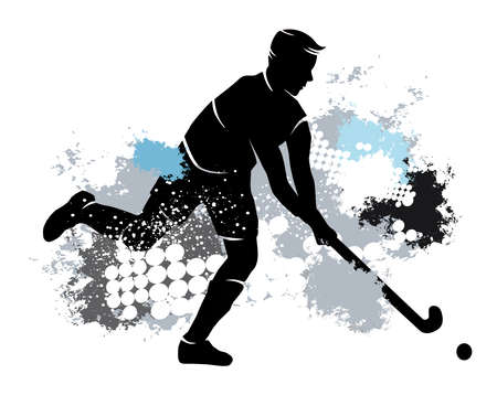 Field hockey sport graphic with dynamic background.のイラスト素材