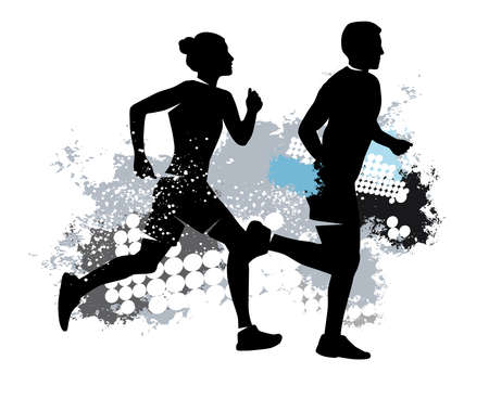 Running sport graphic with dynamic background.のイラスト素材