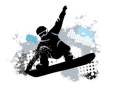 Ski sport graphic with dynamic background.のイラスト素材