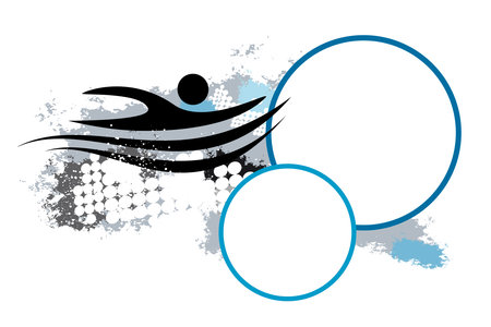 Swimming sport graphic with text buttons.のイラスト素材