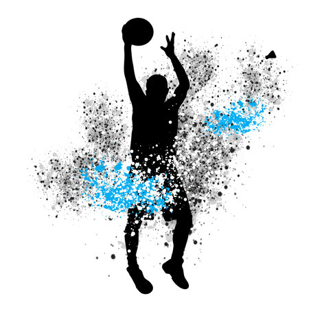 Basketball service graphic with dynamic background.のイラスト素材