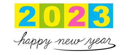 HAPPY NEW YEAR script text hand lettering. Design template Celebration typography poster, banner or...