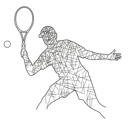 Tennis sport graphic for use as a template for flyer or for use in web design.のイラスト素材