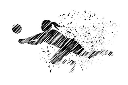 Volleyball sport graphic for use as a template for flyer or for use in web design.のイラスト素材