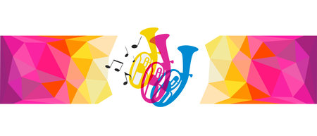 Abstract music graphic with tuba.のイラスト素材