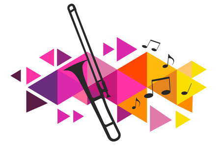 Abstract music graphic with trombone.のイラスト素材