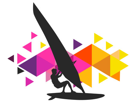 Surfing sport graphic for use as a template for flyer or for use in web design.のイラスト素材