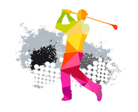 Golf sport graphic for use as a template for flyer or for use in web design.のイラスト素材