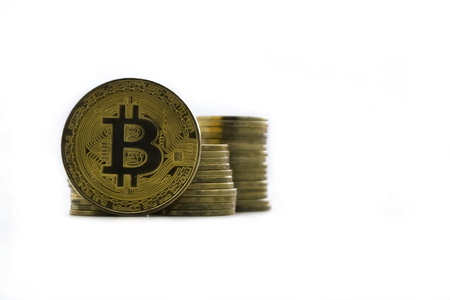 Isolate the gold bitcoin. Cryptocurrency, crypto business.の写真素材