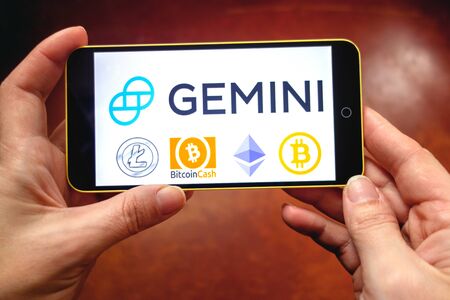 Berdyansk, Ukraine - March 17, 2019: Gemini cryptocurrency exchange website displayed on a modern...