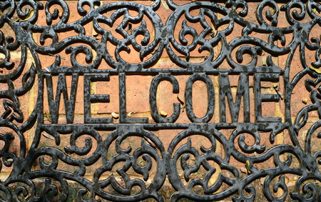 welcome metal letter patternの写真素材