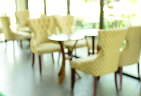 blur interior light brown chair and tableの写真素材