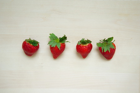 strawberry on wood backgroundの写真素材