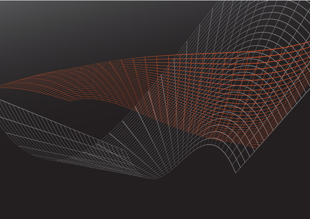 orange mesh line graphic vector technology on black backgroundのイラスト素材