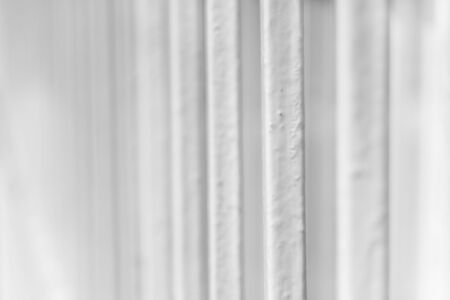 depth of field modern painted white steel fence architecture background