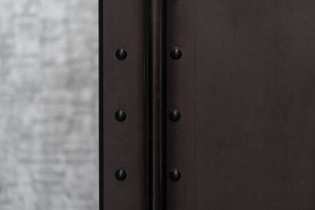 part of industrial modern loft metal iron black door style and white grey cement wall architecture backgroundの写真素材