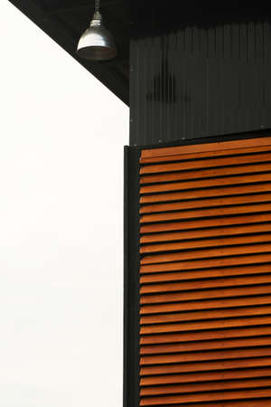 metal black brown industrial loft building and metal lamp architecture background