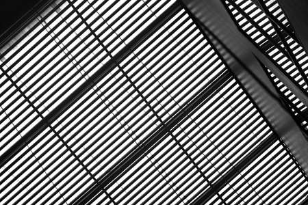 black and white architecture line ceiling modern decoration backgroundの写真素材
