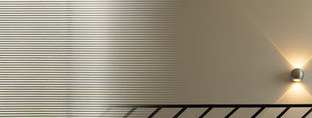 orange lamp light and modern black and white architecture abstract banner background