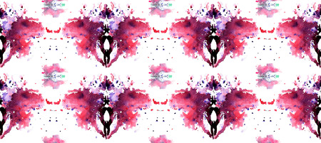 Seamless pattern consisting of bright purple abstract watercolor stainsの写真素材